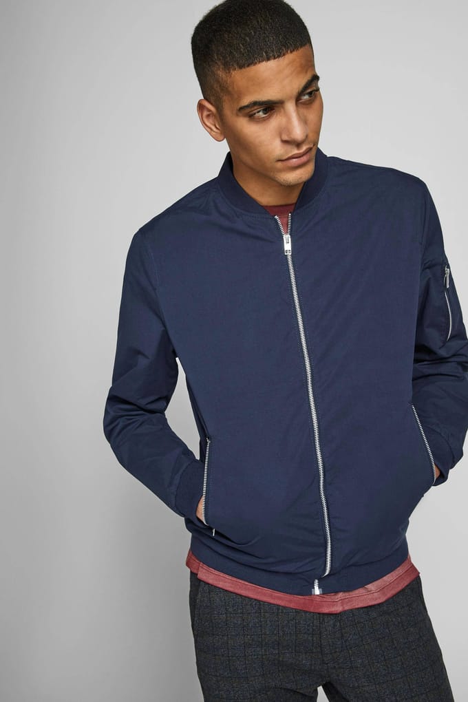 JACK & JONES ESSENTIALS bomberjack JJERUSH  navy blazer