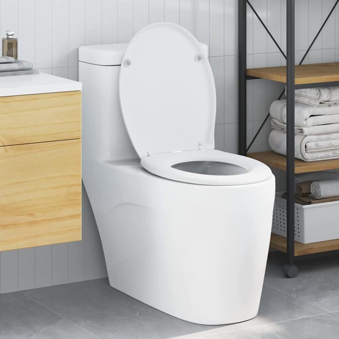 vidaXL - Toiletbril - Wit - 47 - x - 37 - x - 4 - cm - Duroplast