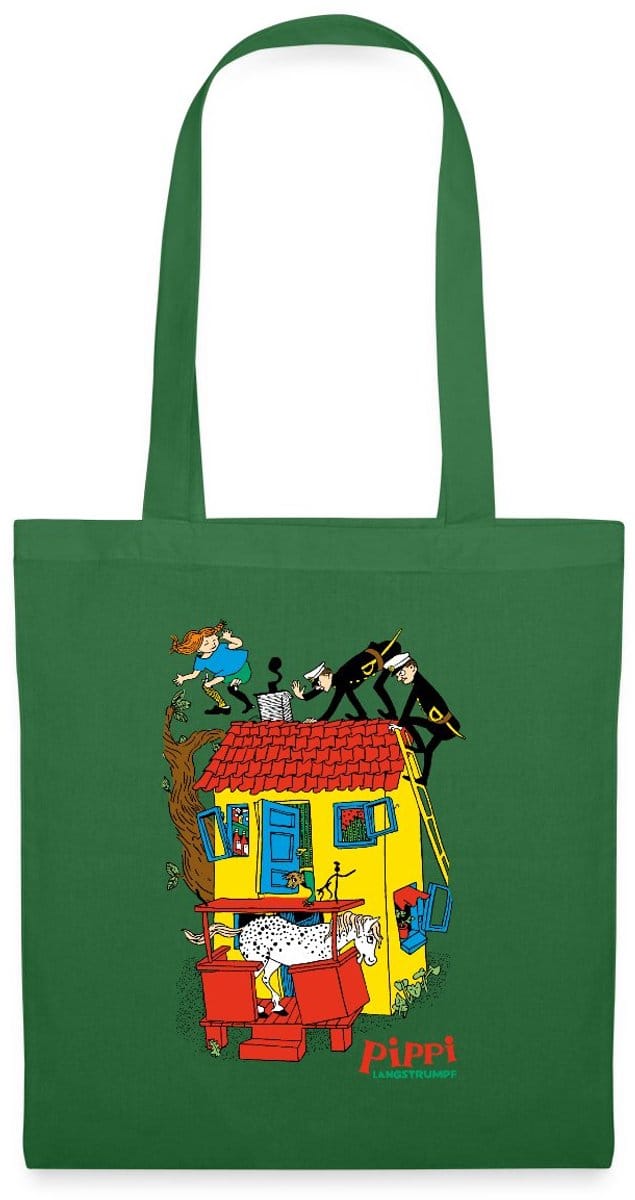 Pippi Langkous Villa Kakelbont Tas Van Stof Schoudertas