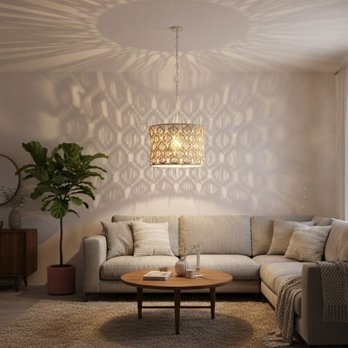 Macramé hanglamp Cala -Ø38cm- ronde macramé hanglamp - 4shine