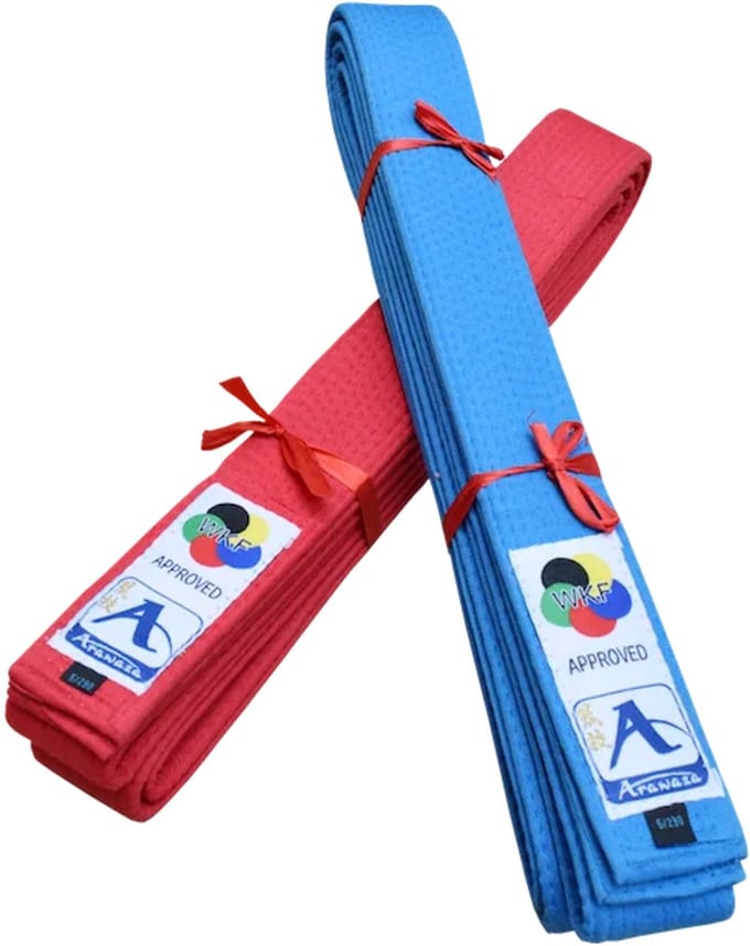Japanse deluxe karate-band voor kata Arawaza | Blauw (Maat: 220)