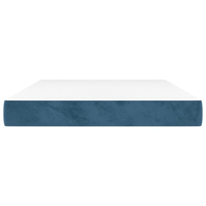 vidaXL - Pocketveringmatras - medium - 140x200x20 - cm - fluweel - donkerblauw