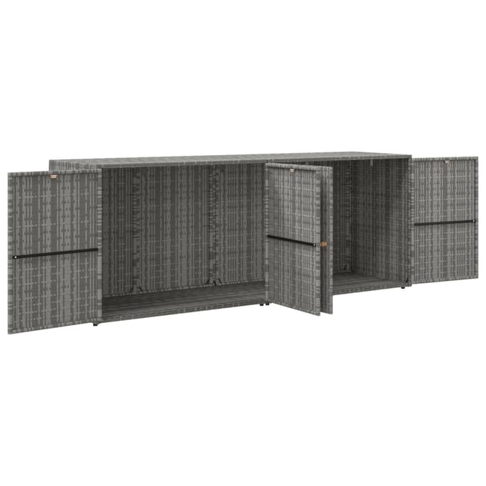 vidaXL - Tuinkast - 198x55,5x80 - cm - poly - rattan - grijs