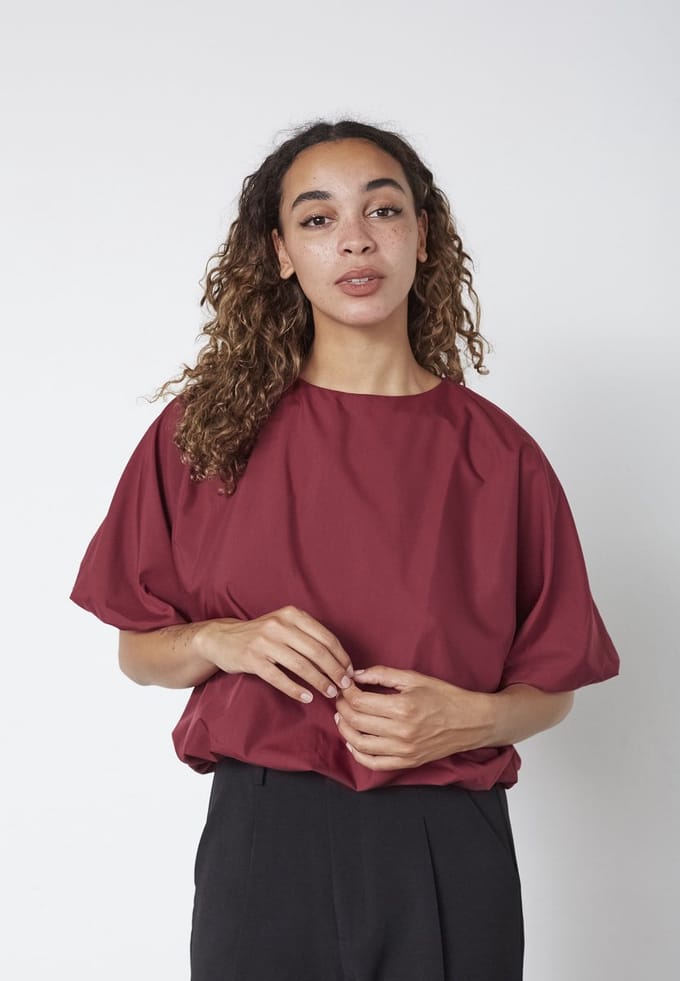 SISTERS POINT Gufo-top - Dames Blouse - Bordeaux - Maat M