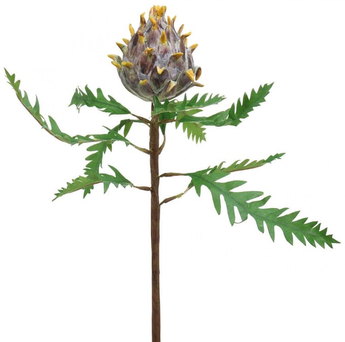 Deco kunstplant artisjok paars herfstdecoratie Ø7,5cm H42cm