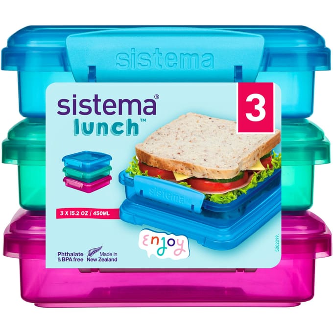 Sistema Sandwich Box Coloured 450 ml + 450 ml + 450 ml