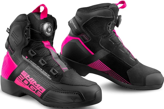 SHIMA Edge Vented Dames Zwart Roze Motorschoenen - Laars