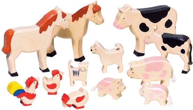 GOKI Houten Dieren - Boerderijdieren Set