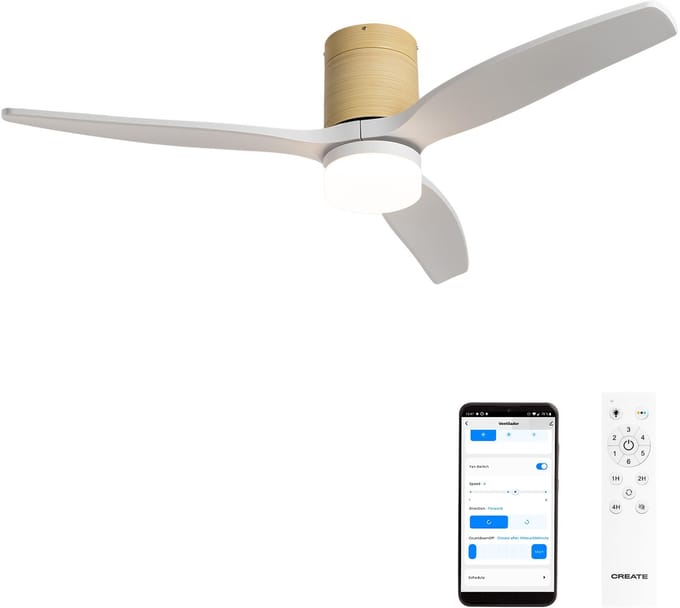CREATE - Stille 40W plafondventilator met technische ABS bladen in verschillende maten - WIND CALM