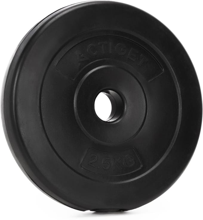 Actiget® Halterschijf | 1 x 2,5 kg | Kunststof | Zwart | 31 MM