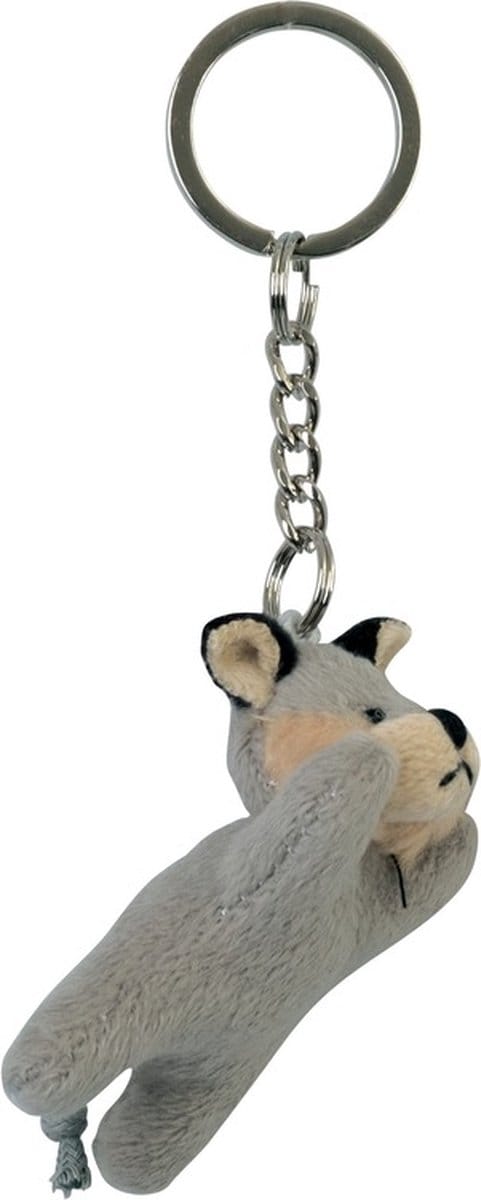Nature Planet Pluche wolf sleutelhanger - knuffel - 6 cm - dieren sleutelhanger