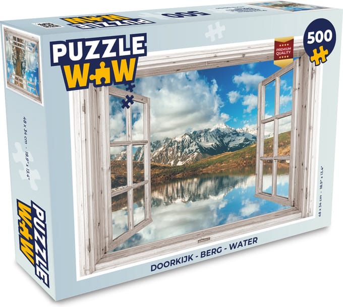 Puzzel Doorkijk - Berg - Water - Legpuzzel - Puzzel 500 stukjes
