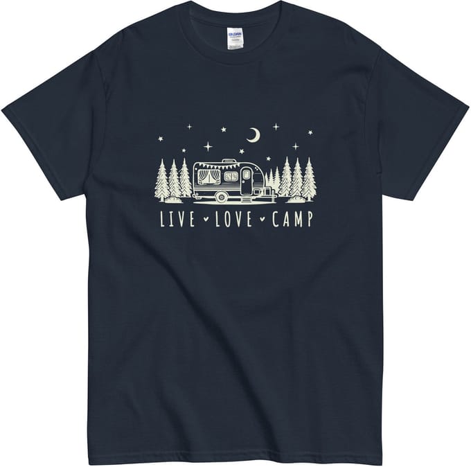 Grappig T Shirt Camping Caravan Opdruk - Dames en Heren Avonturiers - Bruin - S