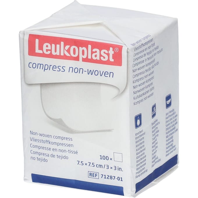 Leukoplast Compress N/woven N/st. 7,5cmx7,5cm 100