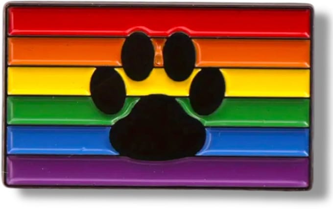Pride Paw Pin – Regenboog Button met Pootafdruk – Dierenliefde Speld