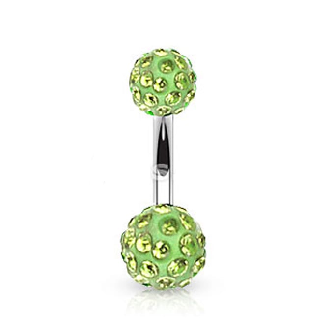 Navelpiercing ferido 1.6x10x6 - groen - LMPiercings