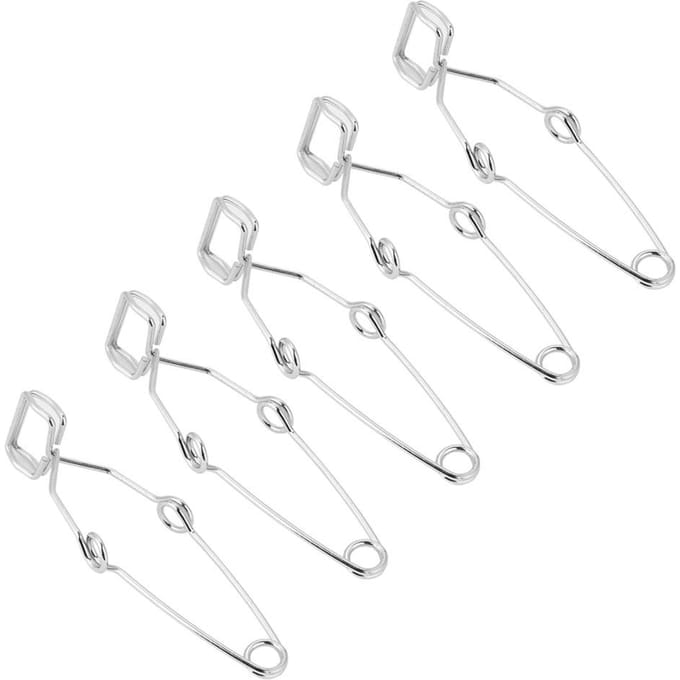 Lot de 5 pinces à tubes à essai en acier pour laboratoire white