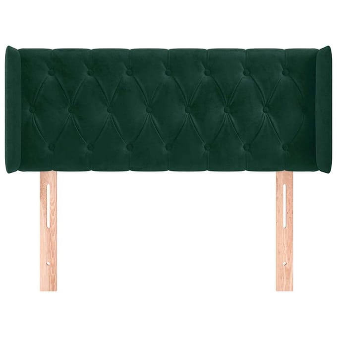 vidaXL - Hoofdbord - met - randen - 103x16x78/88 - cm - fluweel - donkergroen