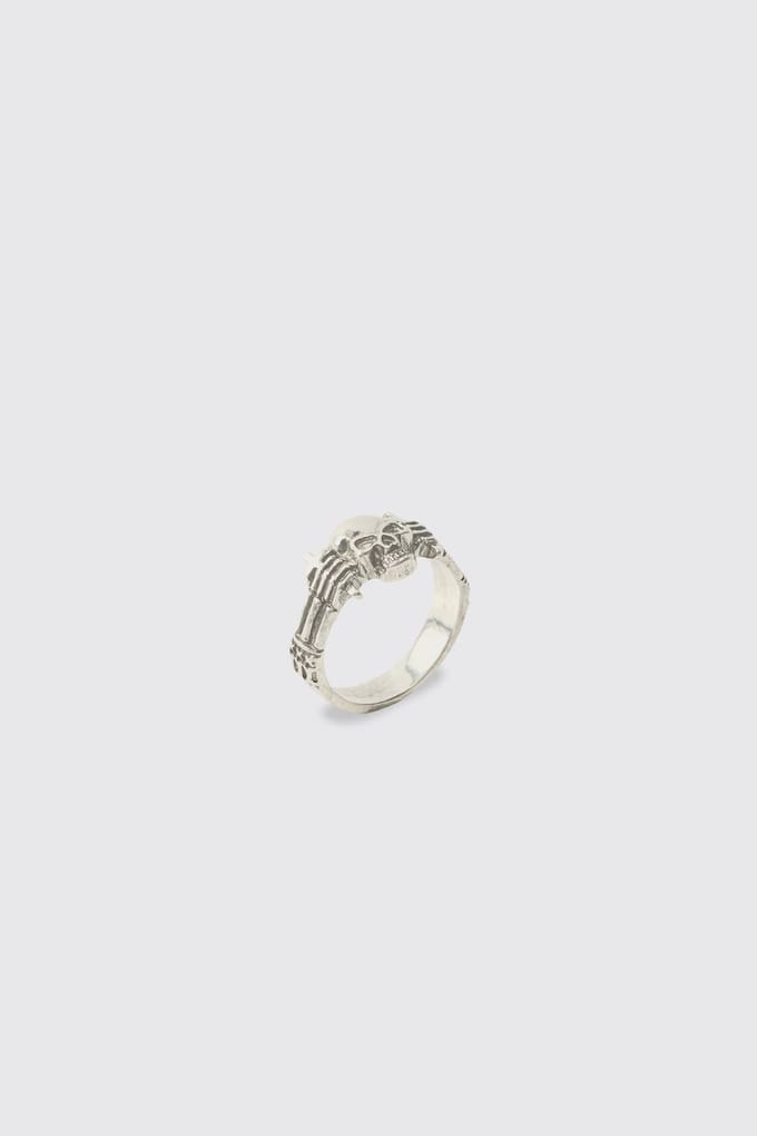 Zilveren Doodshoofdring | Silver | Size Small/Medium
