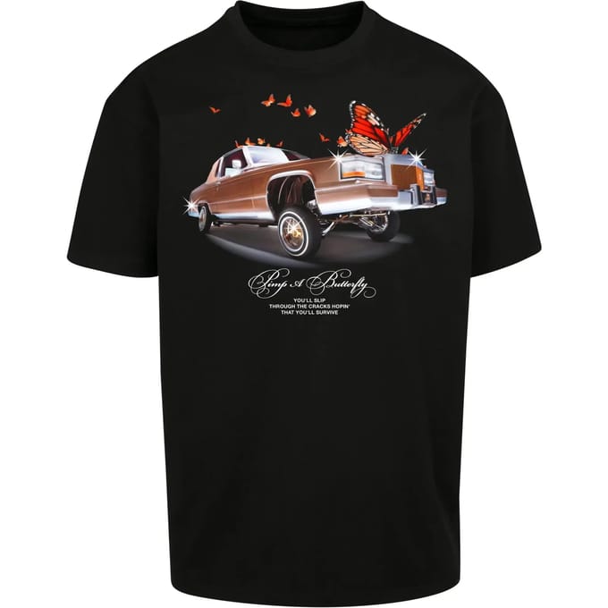 Mister Tee - Pimp A Butterfly Oversize Heren T-shirt - S - Zwart