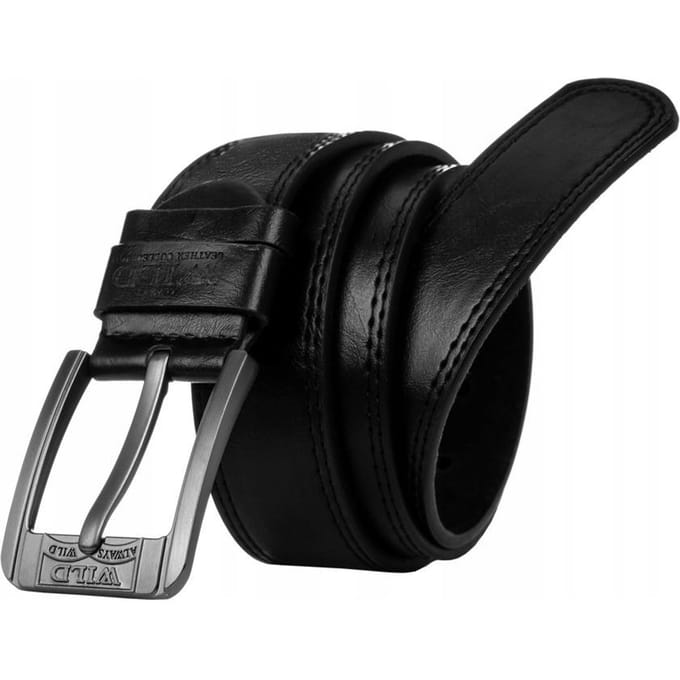 Brede PU+leren riem LB-7-0-120 Zwart 6582