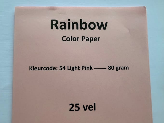 Rainbow Kl-54 Licht roze 25 vel 80 gram papier