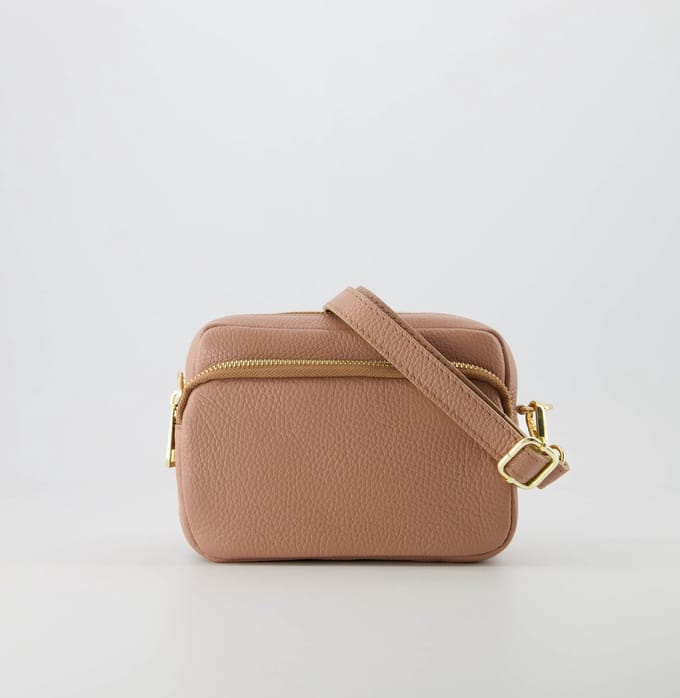 Crossbodytas- Schoudertas- Taupe - Echt leer