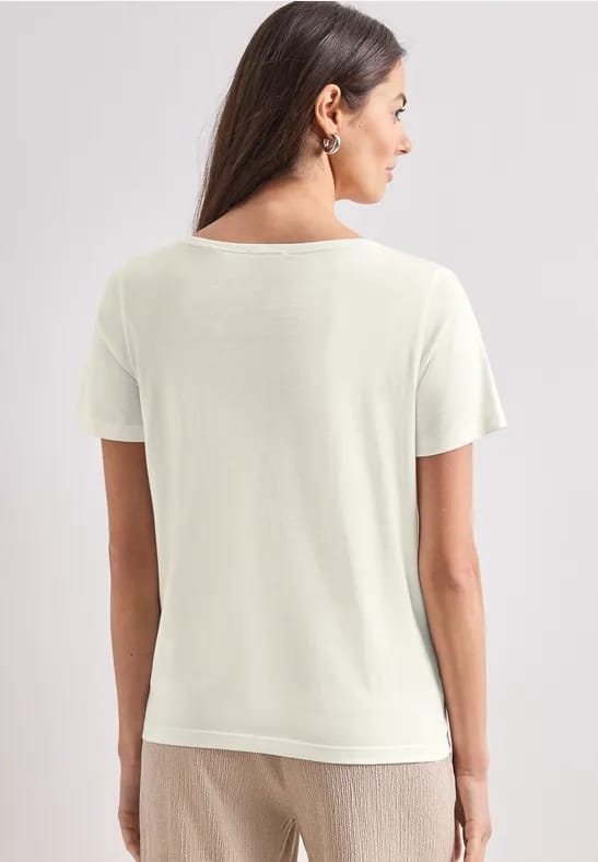 Shirt met ronde hals en foliedetails