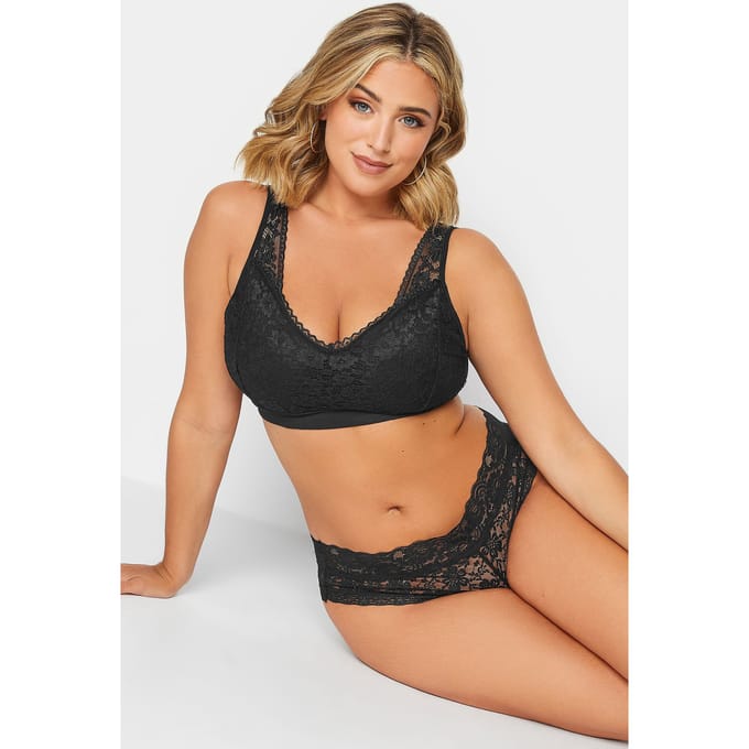Yours Kanten Bralette Zonder Naden In Zwartsize 46-48