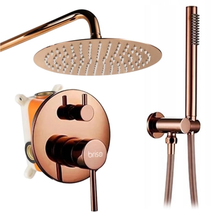 Briso Rosaro - Inbouw Regendouche - Rose Gold - Keramische Kop - Electroplating