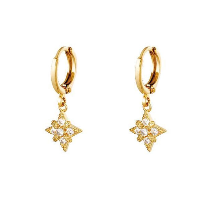 Oorbel Diamant Star - Yehwang - Oorbellen - One size - Goud