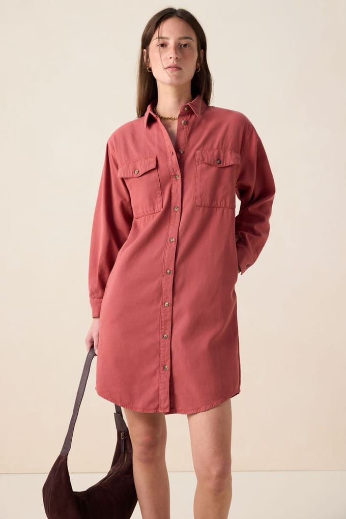 Sissy-Boy - Donkerrode midi jurk met ceintuur