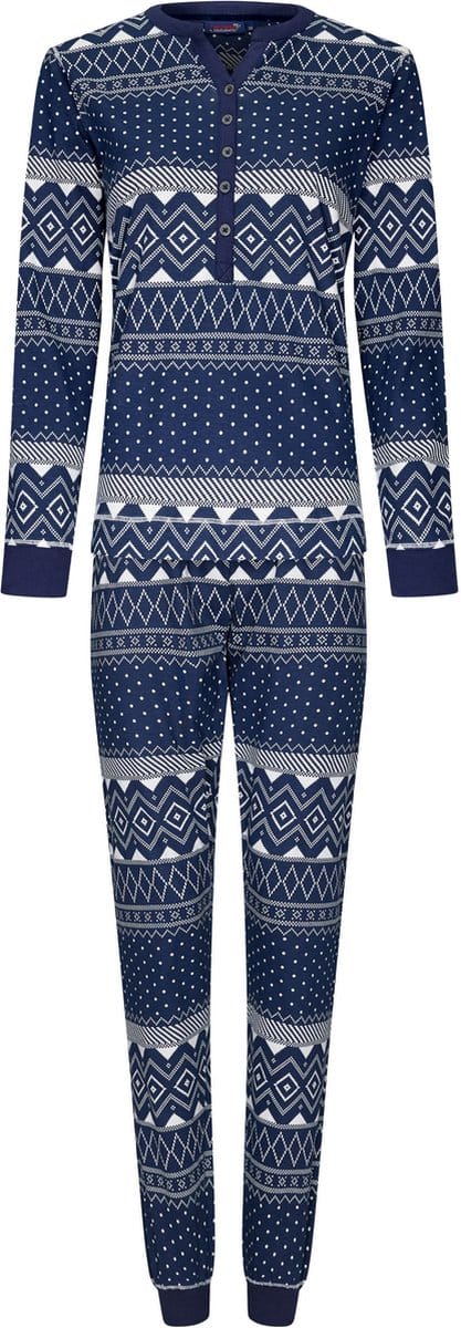 Rebelle - Dames Pyjama set Chrissy - Blauw - Katoen - Maat 44