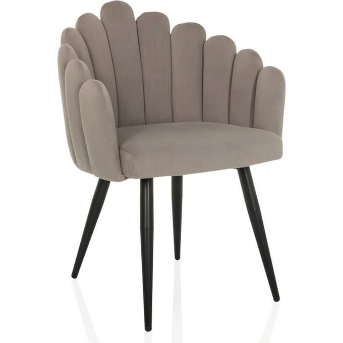 Schaalstoel / gestoffeerde stoel SCALLORE Schelpvorm Stof grijs hjh LIVING