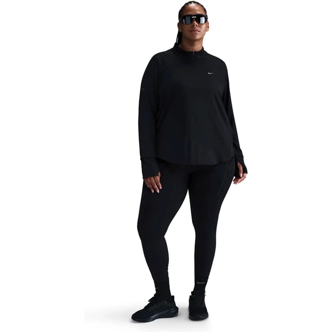 Dames lange mouwen shirt met half-rits Nike dri-fit