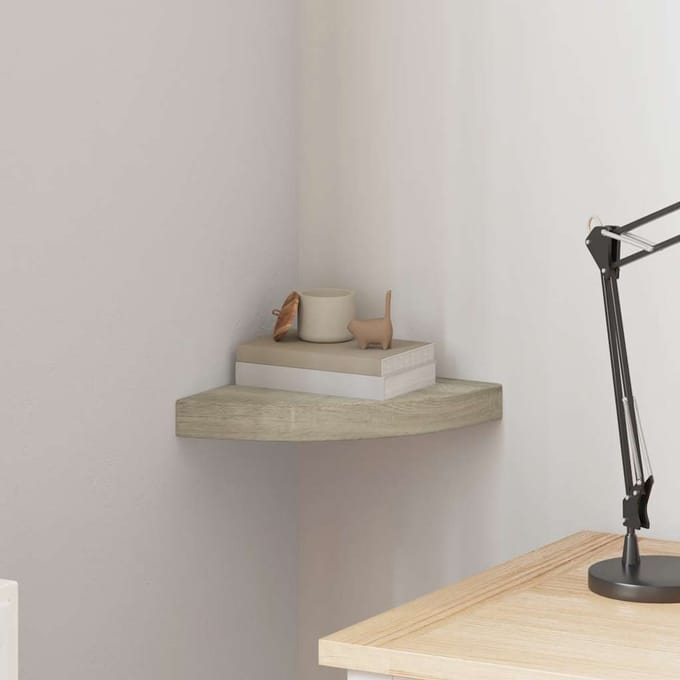 vidaXL - Hoekschap - zwevend - 25x25x3,8 - cm - MDF - eikenkleurig
