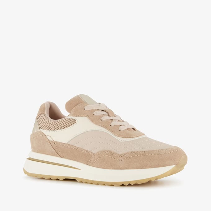 Harper suède dames sneakers beige - Maat 41 - Echt leer - Uitneembare zool