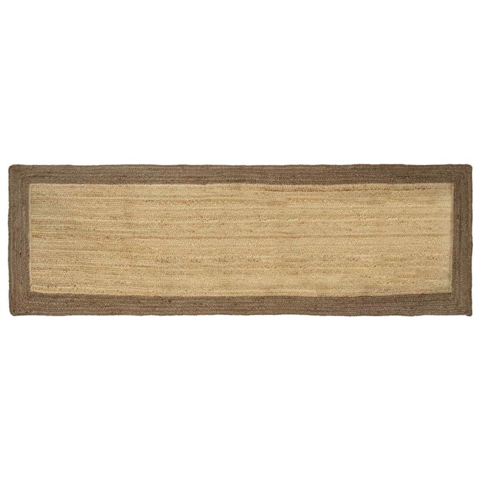 vidaXL - Gebied - Tapijt - Grijs - en - natuurlijk - 80 - x - 200 - cm - Jute