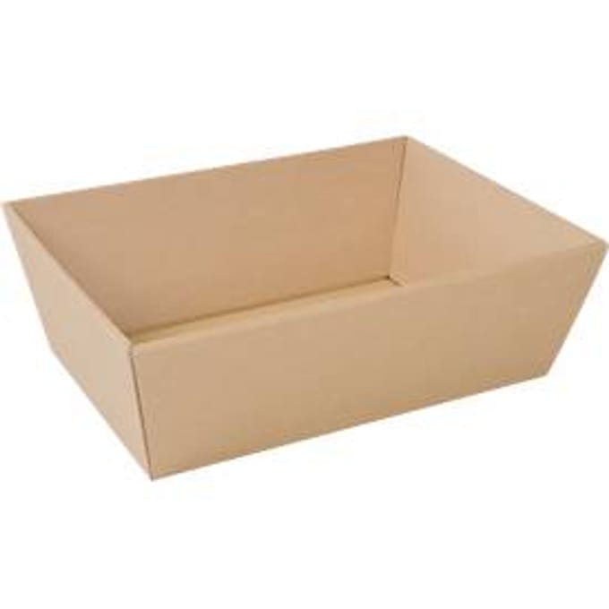 Geschenkmand SAWP 181.705, rechthoekig, groot, B 377 x D 270 x H 115 mm, golfkarton, kraftbruin, 1 stuk