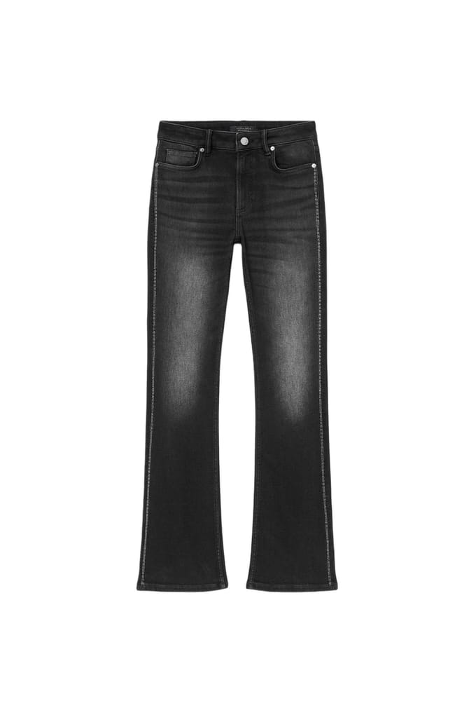 AllSaints Haldan Crystal Jean Washed Black Größe: W28 | Ausgestellte Hosen Outlet | Damen | Schwarz