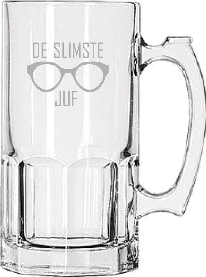 Gegraveerde Bierpul 1ltr De slimste Juf