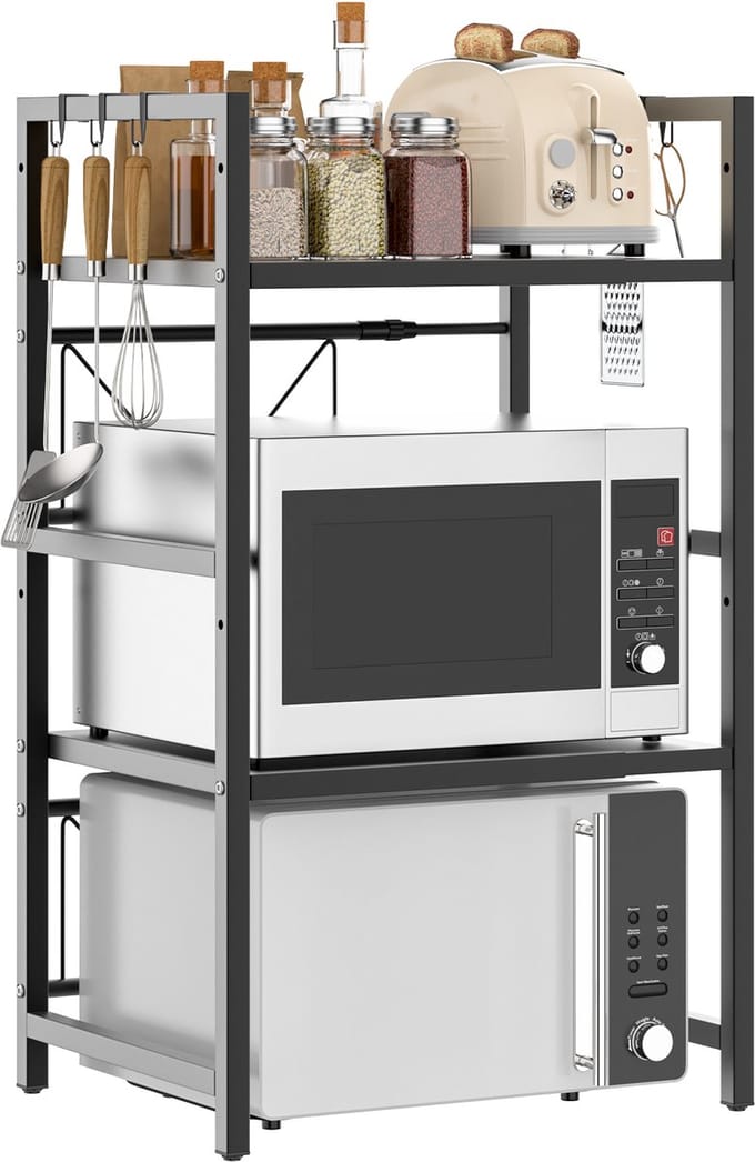 Uitschuifbaar Rek Voor De Magnetron, Opbergrek, Hoekplank Voor Keuken