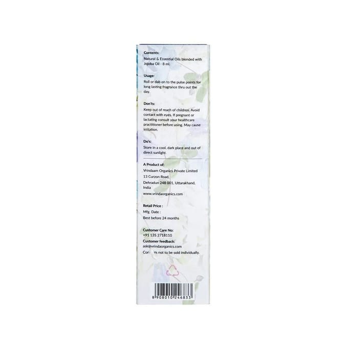 Sandelhout Roller Olie (8 ml), Sandelhout aromatische olie rollerfles, Vrindaam 10.25 white