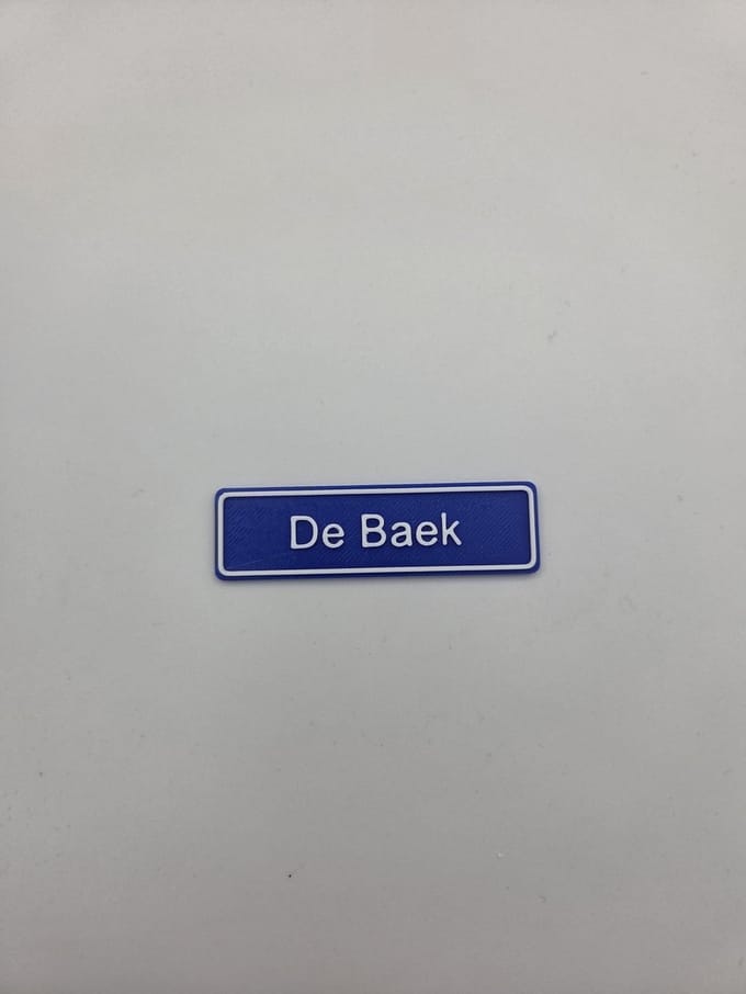 3D plaatsnaam speldje De Baek