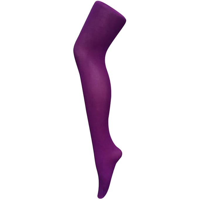 Dames 80 denier ondoorzichtige effen gekleurde panty's - Keizerlijk Paars