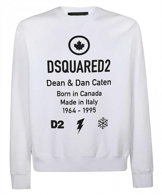 Sweatshirt homme de luxe DSQUARED2 blanc -40%%% - Taille: XL white