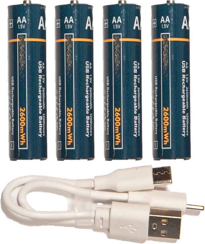Anna Collection Oplaadbare batterijen - AA penlite - 4x stuks - met USB kabel