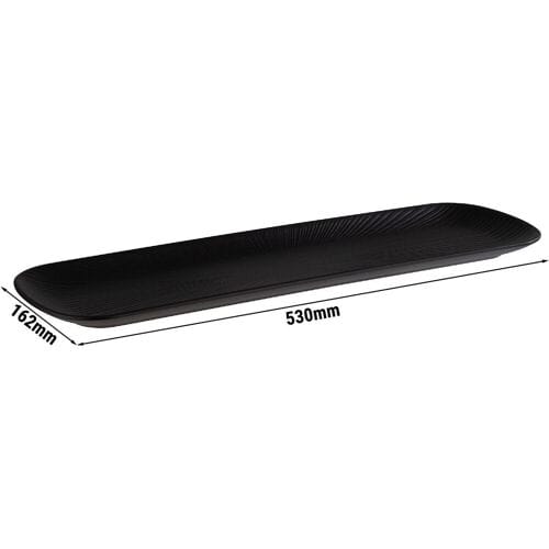 GGM Gastro (6 Stück) GN-Tablett 2/4 - NERO - Melamin - Höhe: 25mm - Schwarz