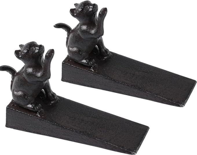 Gietijzeren deurstopper - antiek design met handvat