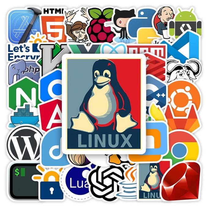 Grappige Ontwikkelingsstickers Programmeren Java JS Php Docker Html Applicatie Decoratieve Sticker voor Laptop Telefoon Bagage Waterdicht red